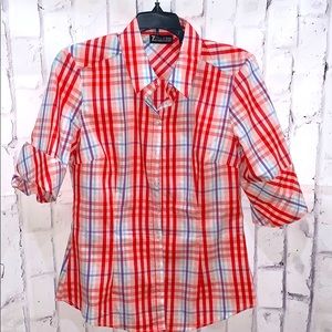 Plaid button down shirt